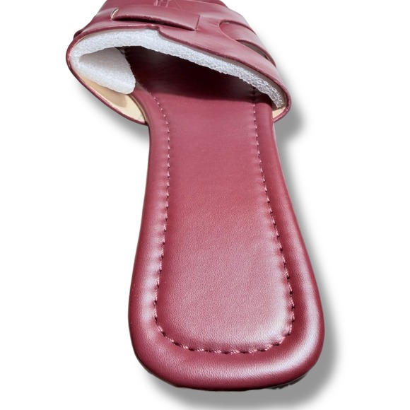 NEW Womens Burgundy H Style Slip On Flat Sandals Sz 11 Womens EU 44 Wine colord - Picture 7 of 12